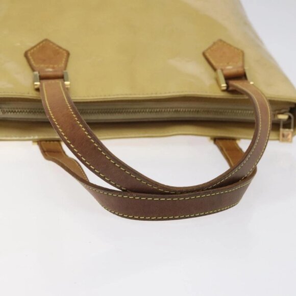 LOUIS VUITTON Monogram Vernis Houston Hand Bag Beige M91004 LV Auth BA1876 - Picture 8 of 16